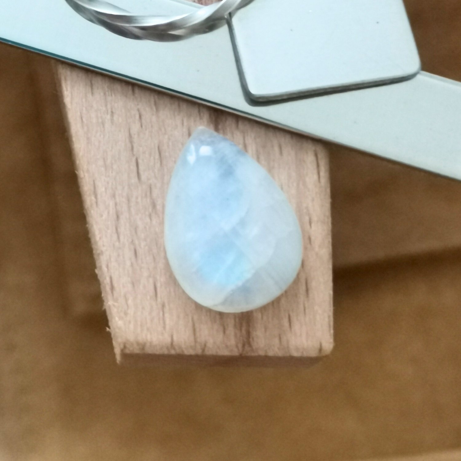 Teardrop Moonstone Cabochon – 14mm by 10mm - 4.73 ct