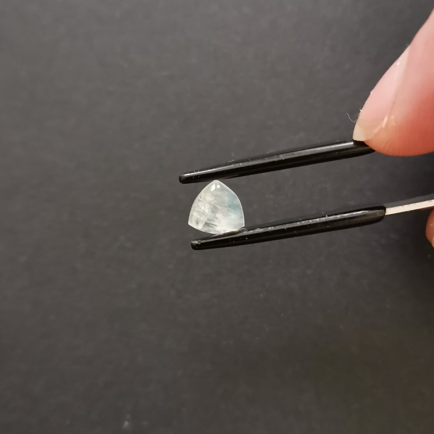 Triangle Rainbow Moonstone Cabochon – 7mm by 6.8mm - 1.15 ct - Image 2