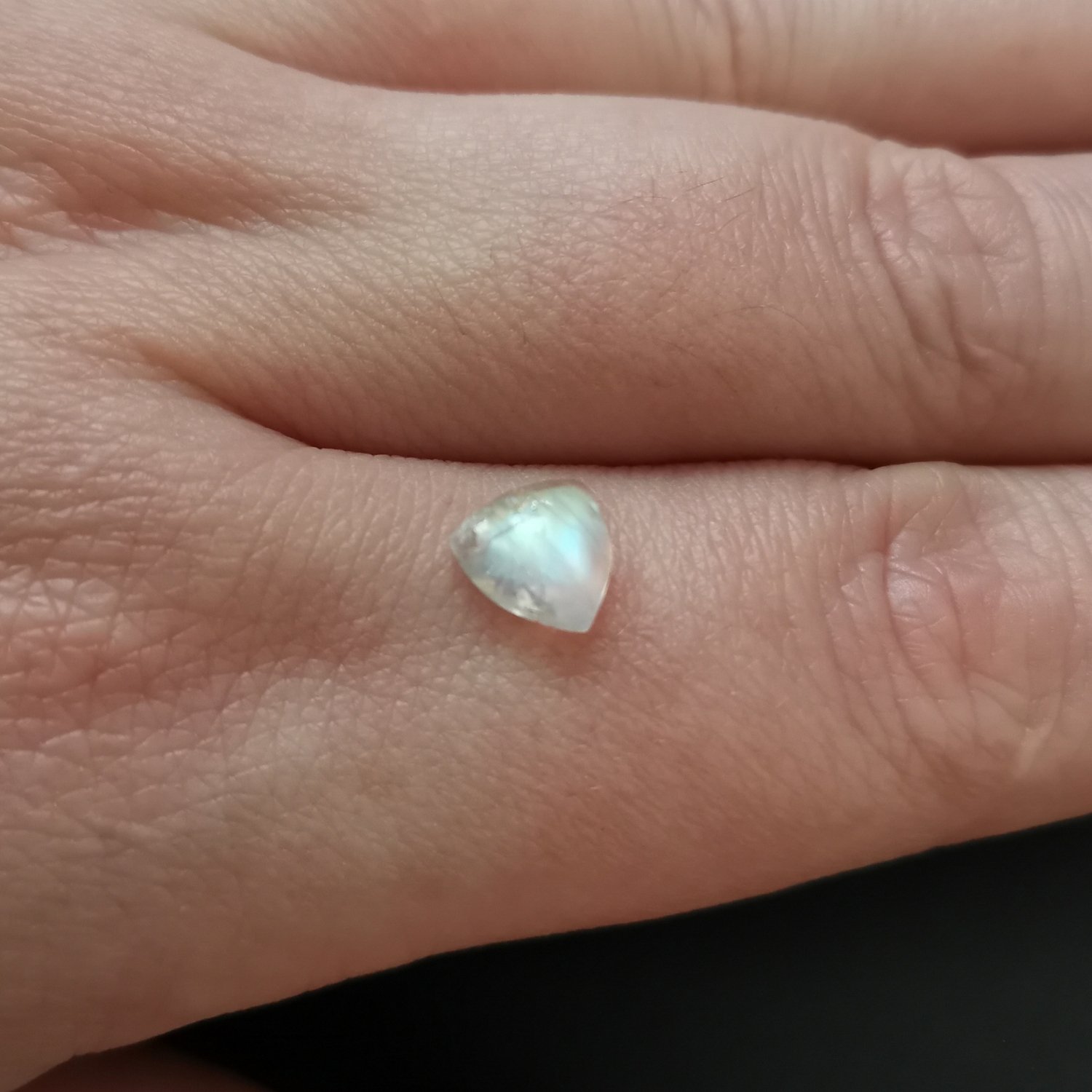 Triangle Rainbow Moonstone Cabochon – 7mm by 6.8mm - 1.15 ct - Image 5