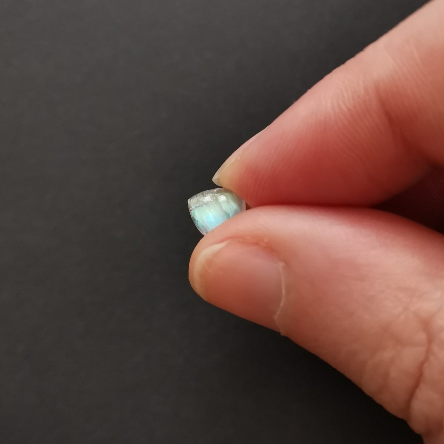 Triangle Rainbow Moonstone Cabochon – 7mm by 6.8mm - 1.15 ct - Image 4
