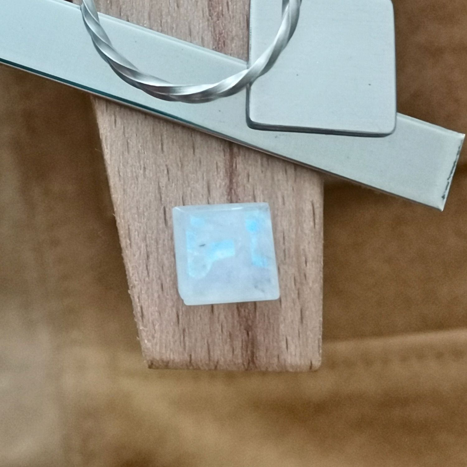 Faceted Square Moonstone – 8.8mm by 9mm - 3.06 ct