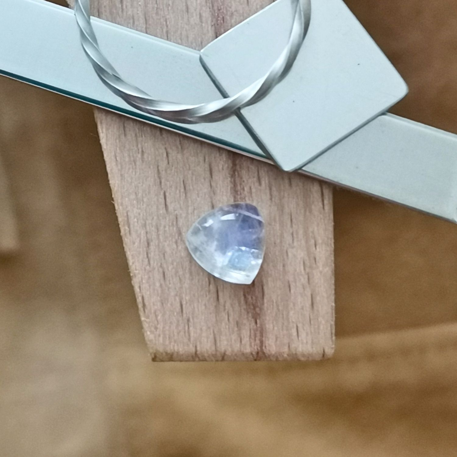 Triangle Moonstone Cabochon – 7mm by 6.9mm - 1.18 ct