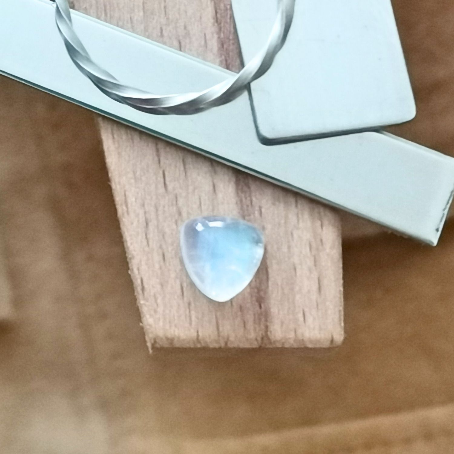 Triangle Moonstone Cabochon – 7mm - 1.35 ct