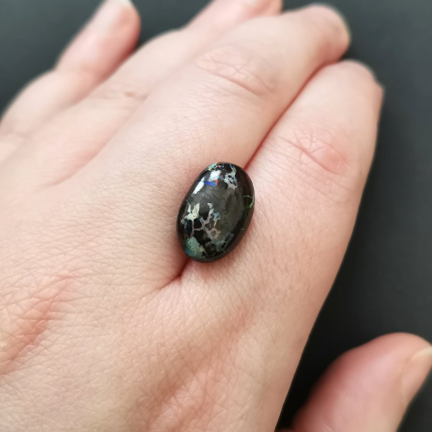 Freeform Boulder Opal - 14.9mm by 10.4mm - Image 4