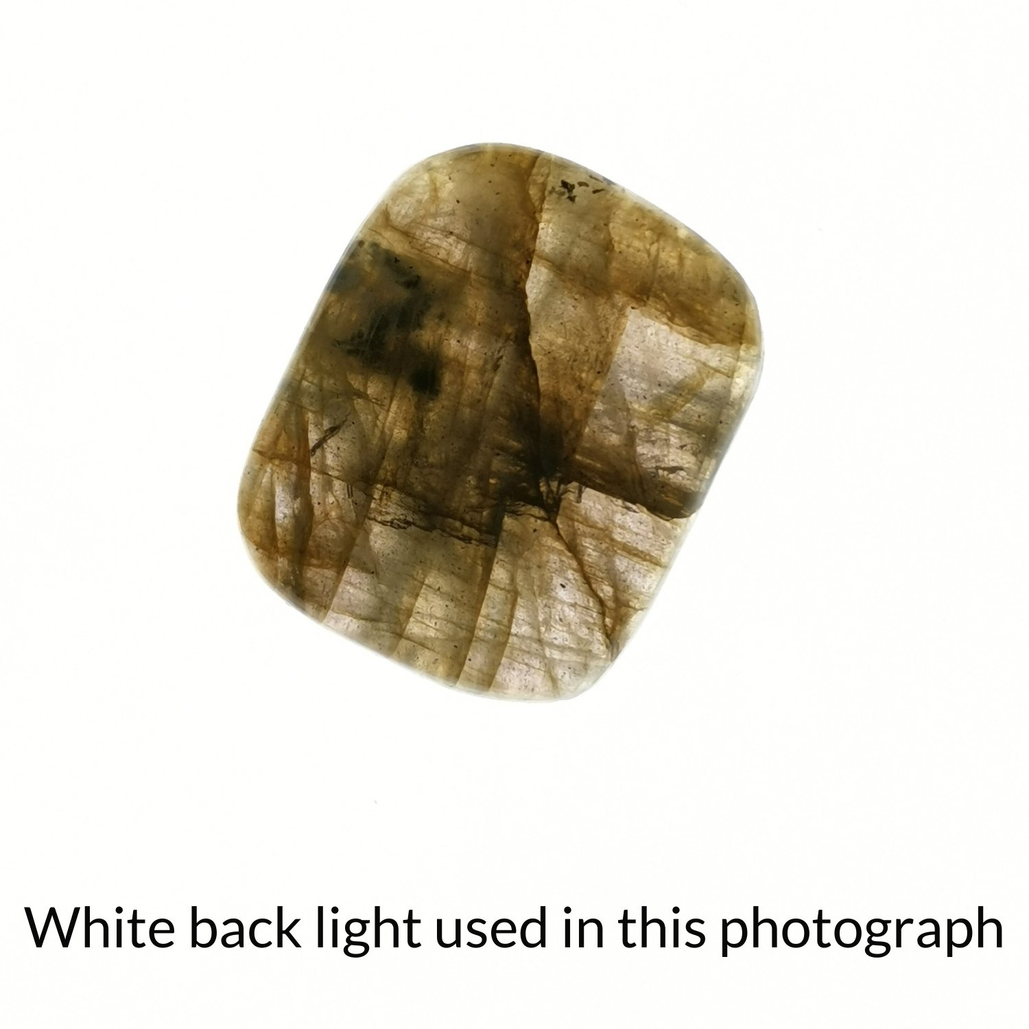 Rectangle Labradorite Cabochon - 20.2 mm by 16.6 mm - Image 6