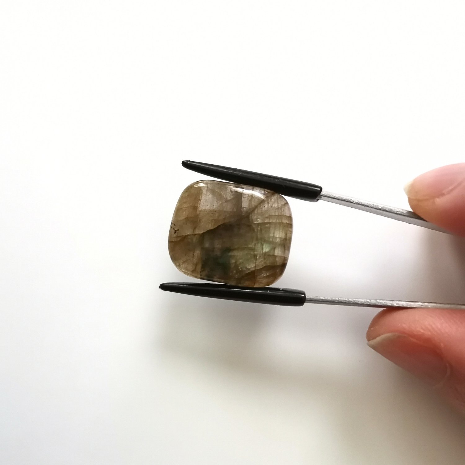 Rectangle Labradorite Cabochon - 20.2 mm by 16.6 mm - Image 3