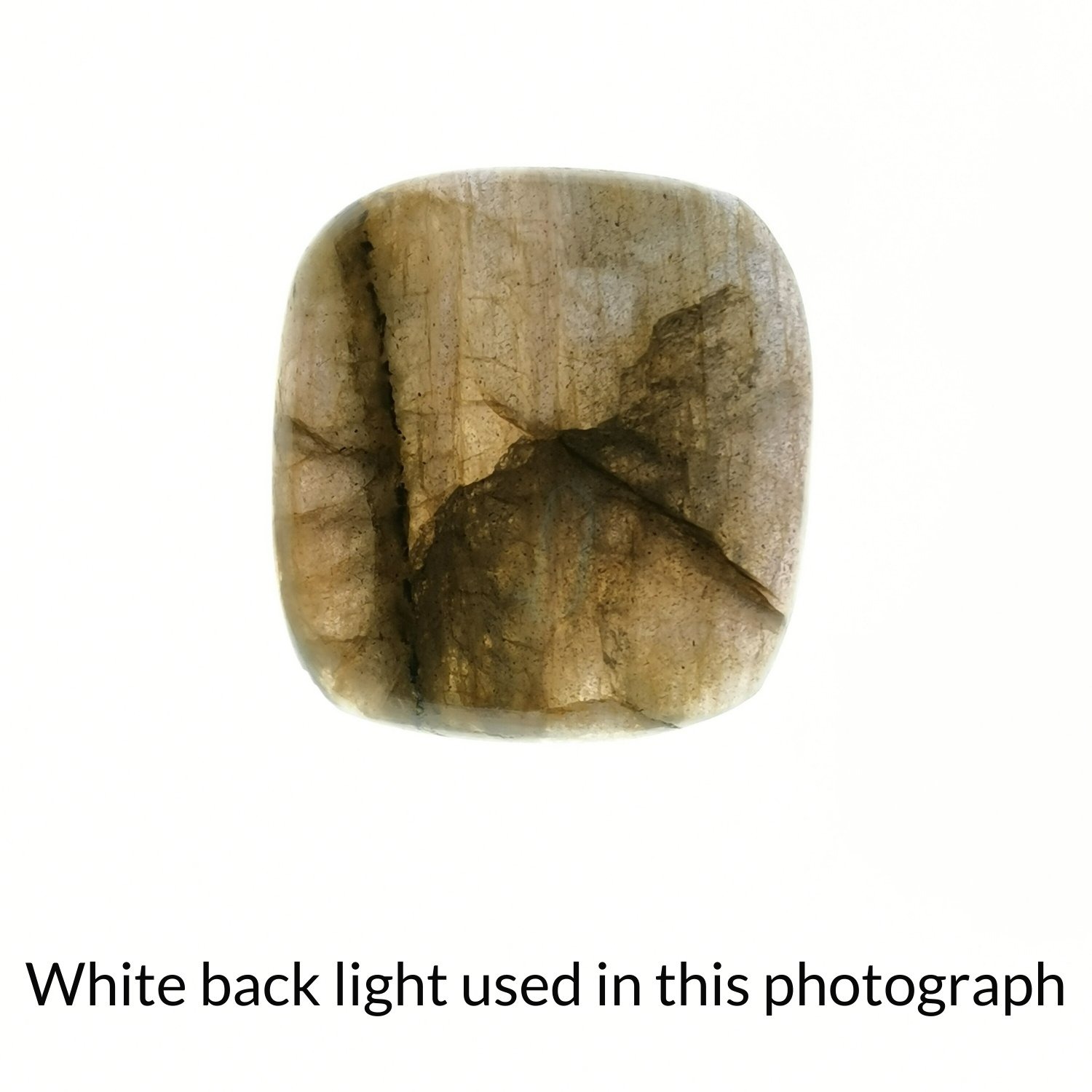 Rectangle Labradorite Cabochon - 21.2 mm by 19.8 mm - Image 6