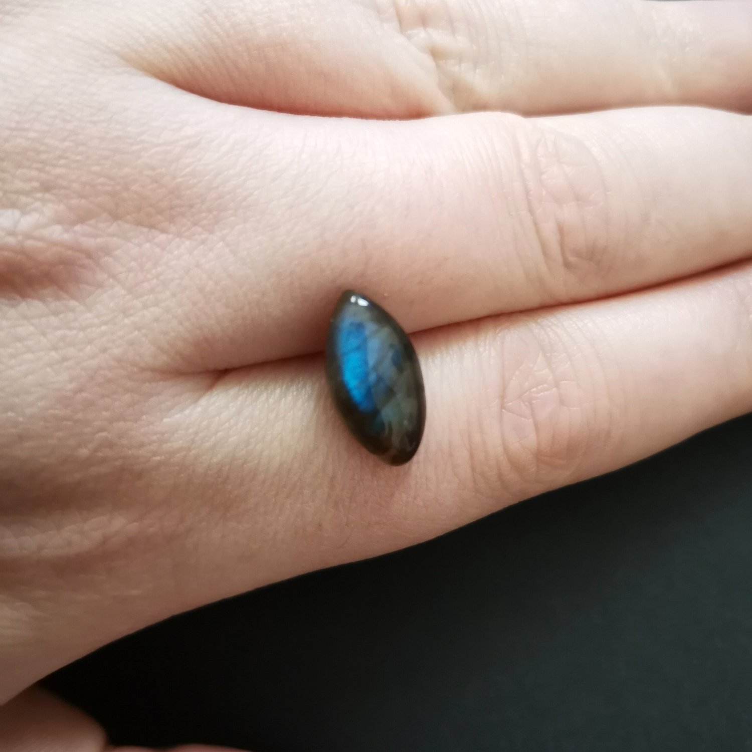 Marquise Labradorite Cabochon - 15.7 mm by 7.6 mm - Image 4