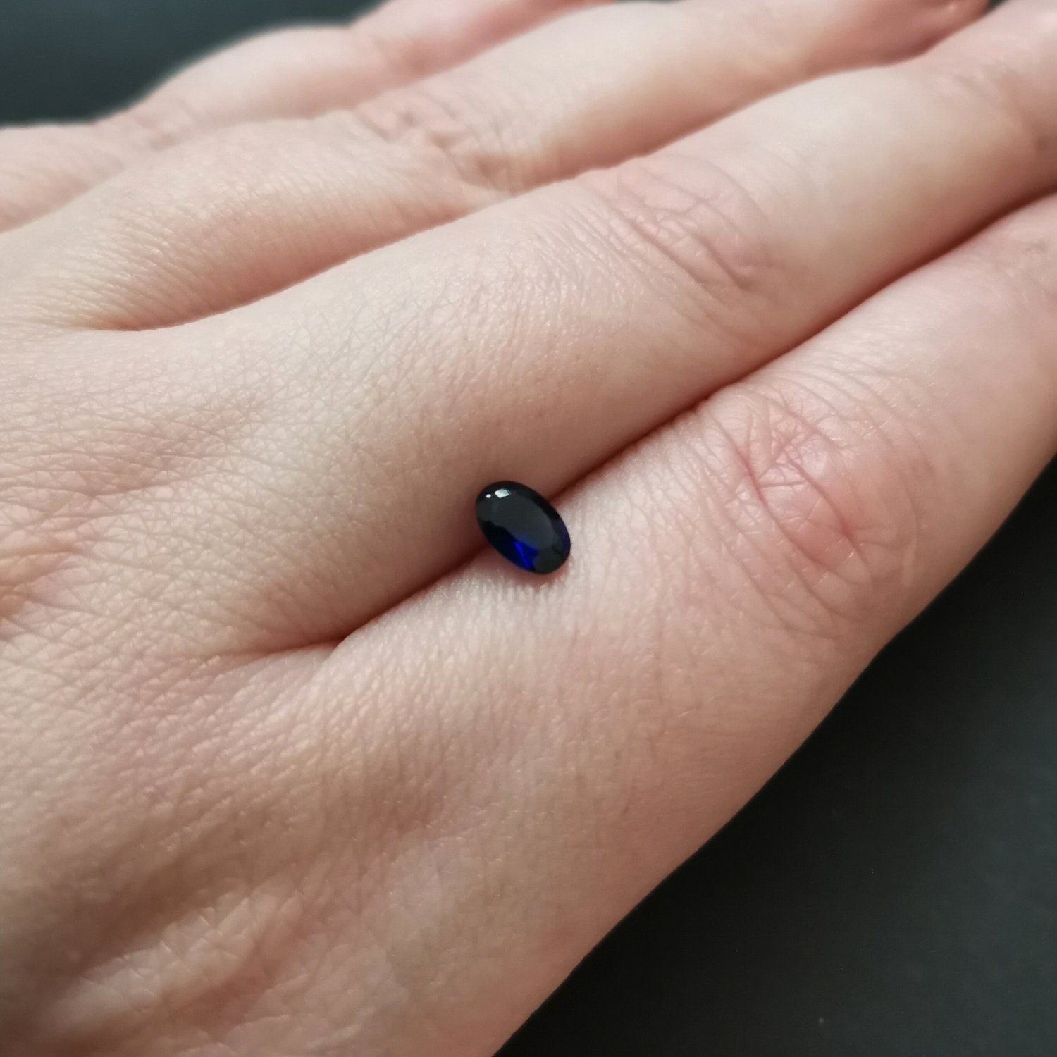 Lab Grown Blue Sapphire Oval – 6.1mm by 4.1 - Image 4