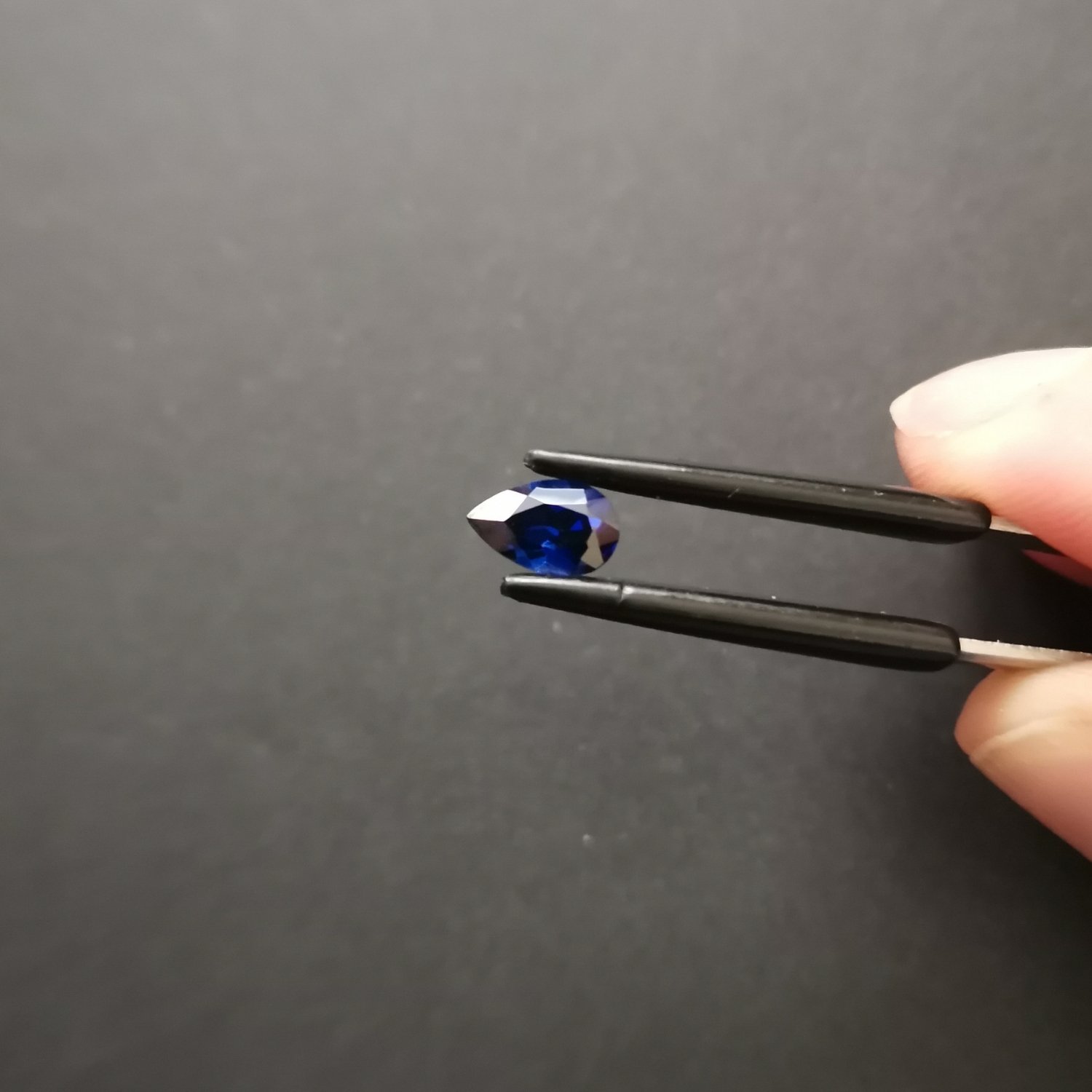 Lab Grown Blue Sapphire Teardrop – 8mm by 5mm - Image 2