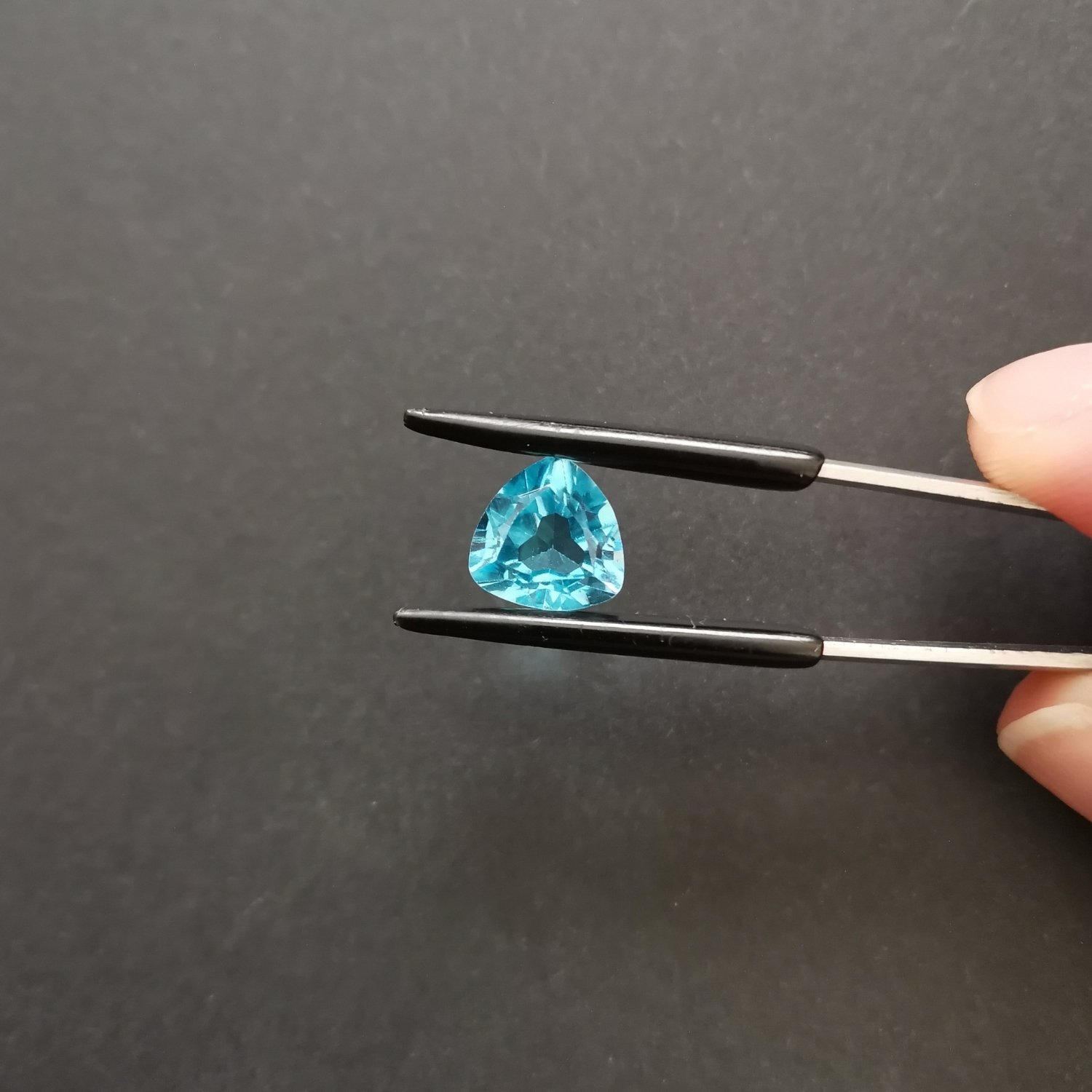 Swiss Blue Topaz Triangle - 9mm - Image 2