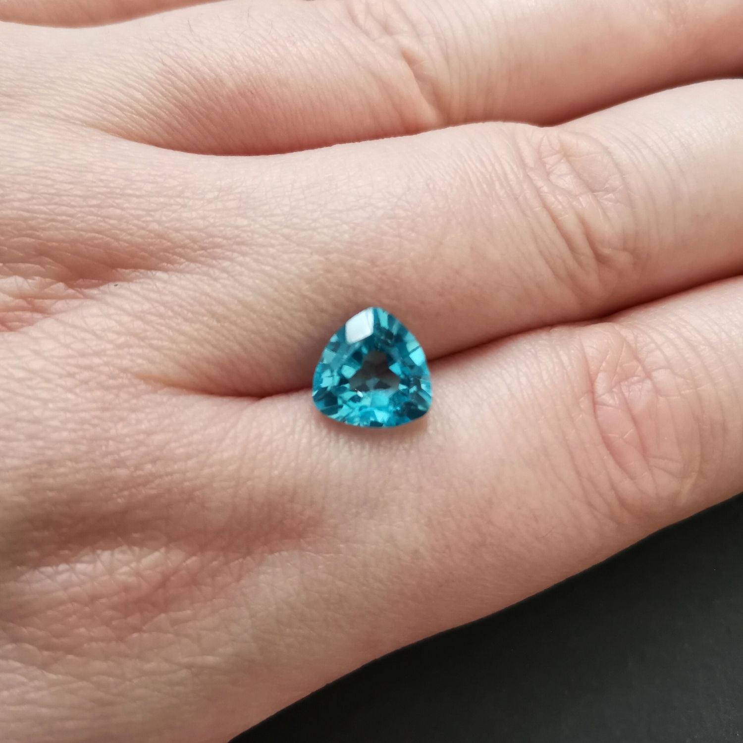 Swiss Blue Topaz Triangle - 9mm - Image 4