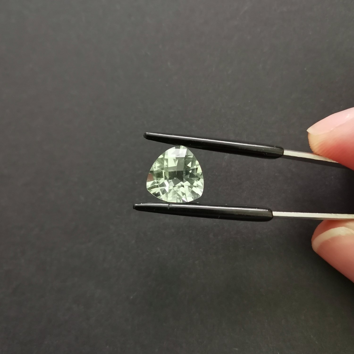 Green Prasiolite Triangle - 10mm - Image 2