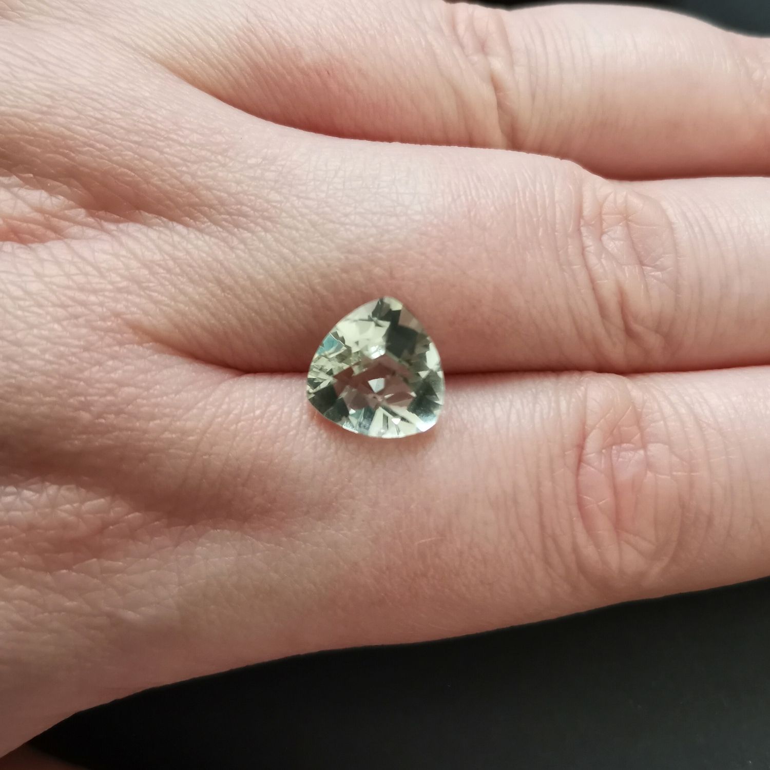 Green Prasiolite Triangle - 10mm - Image 4