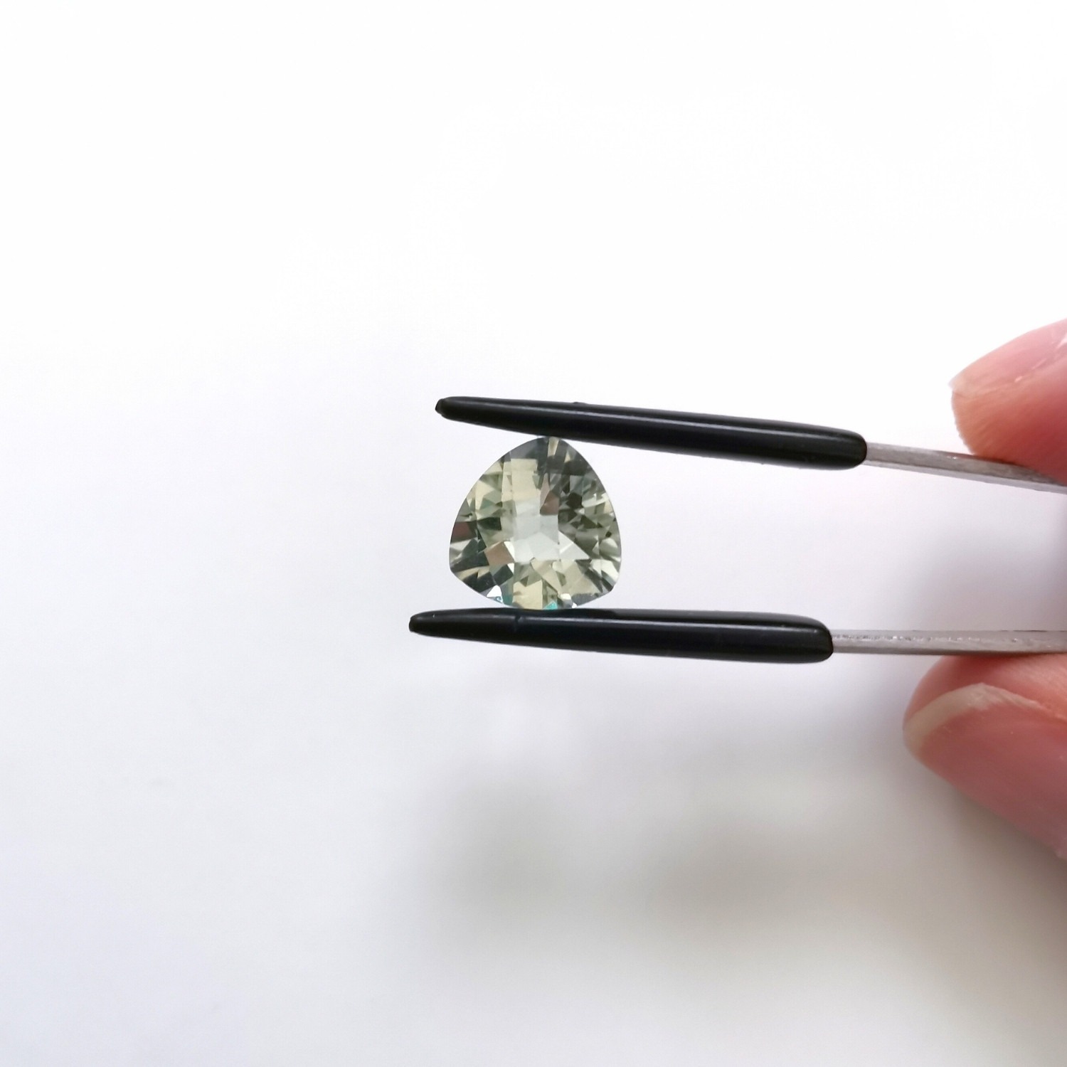 Green Prasiolite Triangle - 10mm - Image 3