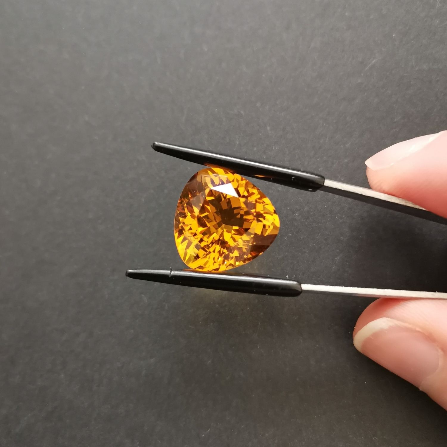 Orange Citrine Triangle - 14.6mm - Image 2