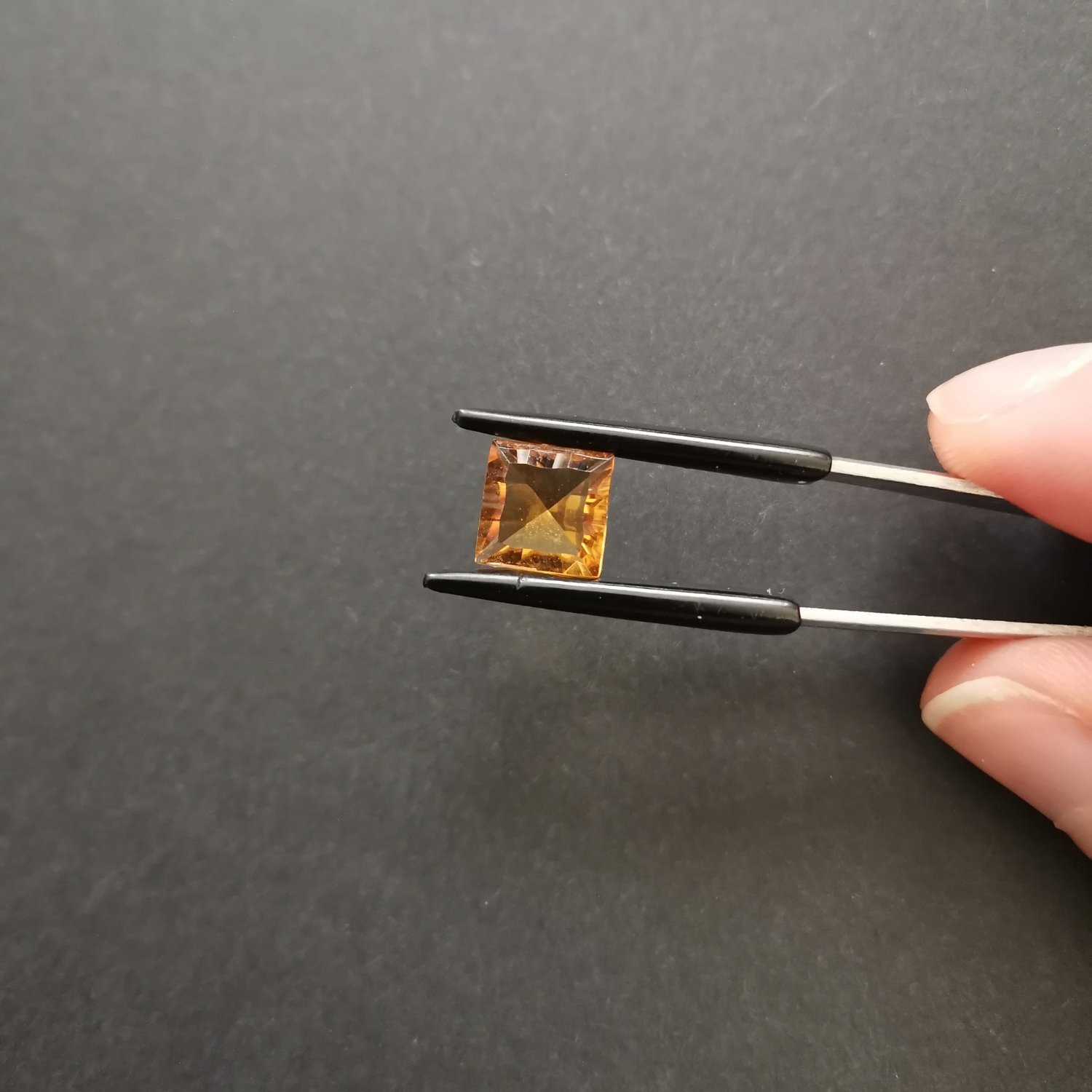 Orange Citrine Square - 8.2mm - Image 2
