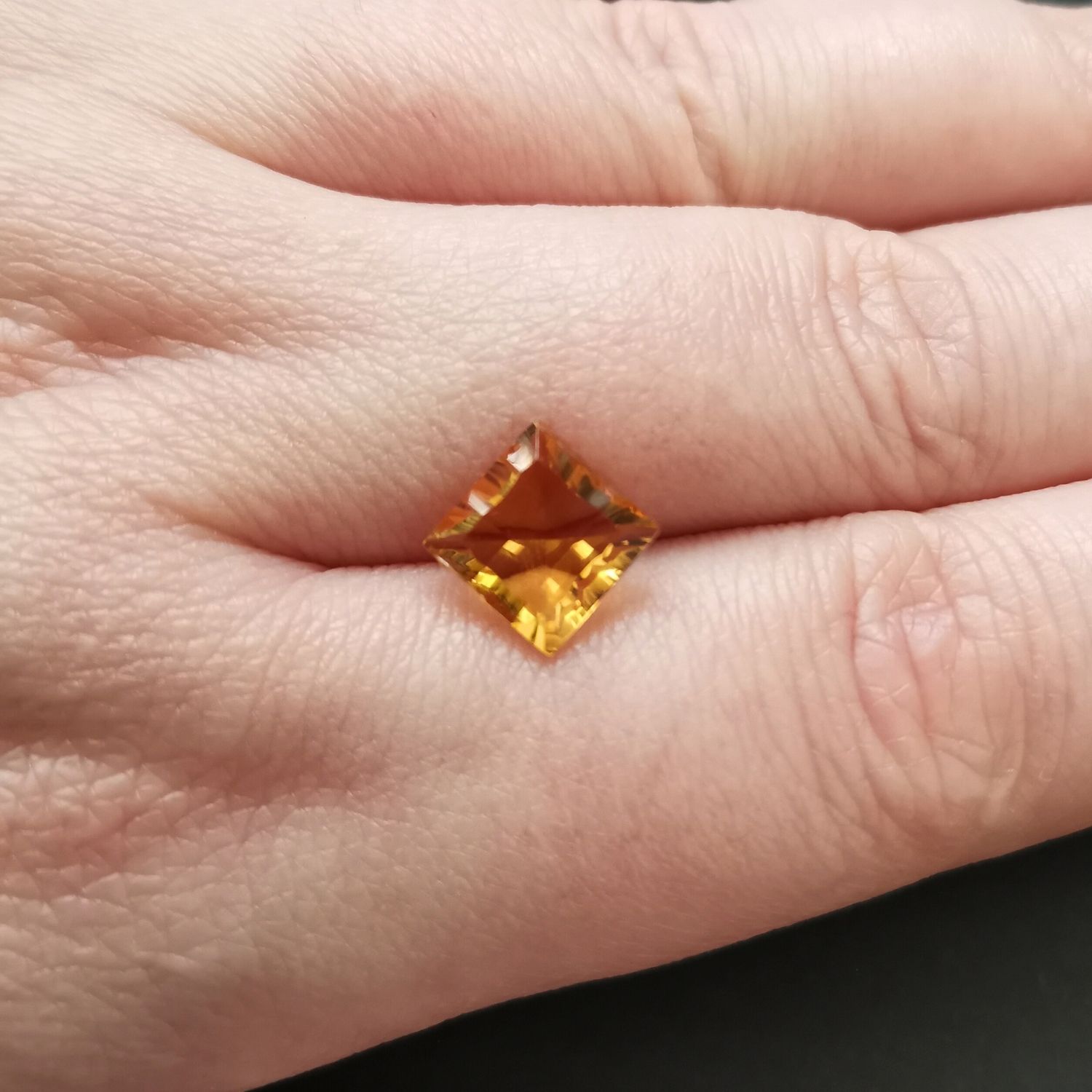 Orange Citrine Square - 8.2mm - Image 4