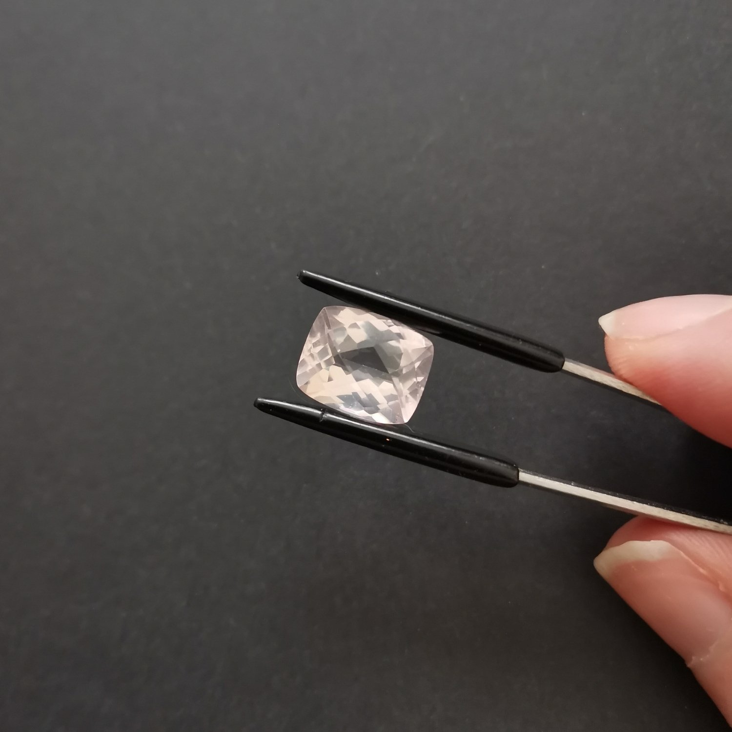 Rose Quartz Rectangle - 11.2mm by 9.3mm - Image 2