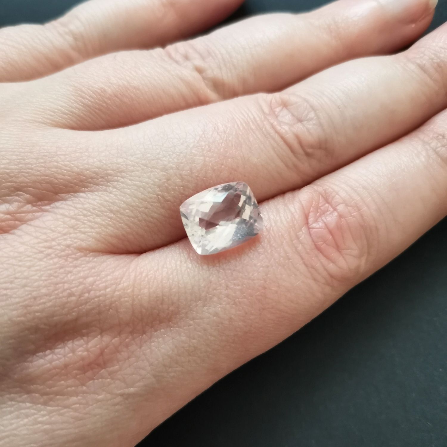 Rose Quartz Rectangle - 11.2mm by 9.3mm - Image 4