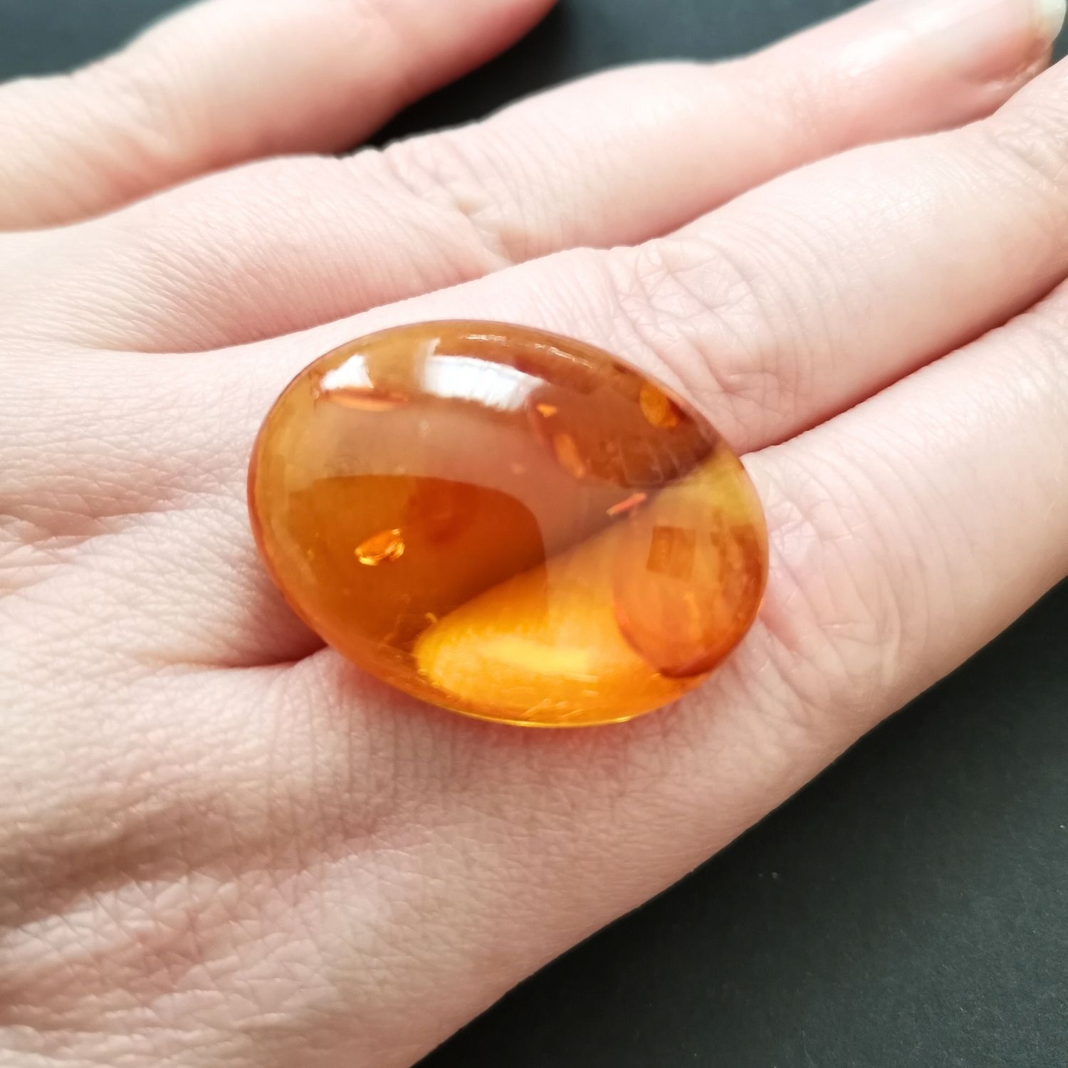 Oval Amber Cabochon – 29.5mm by 21.9mm - Image 4
