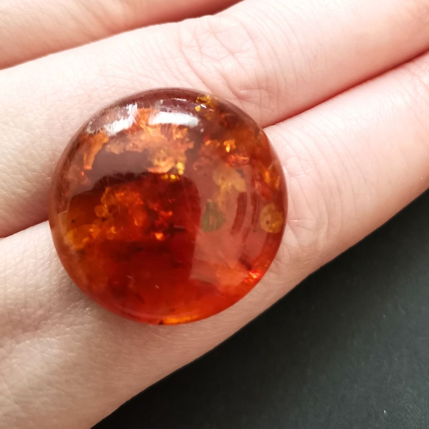 Round Amber Cabochon – 25mm - Image 4