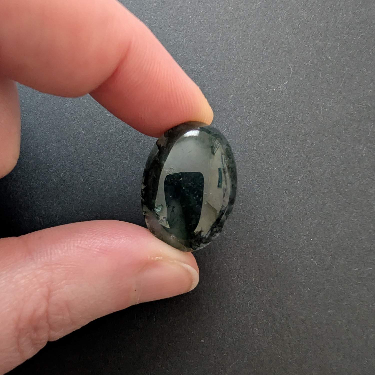 Moss Agate Oval Cabochon - 23.3mm by 16.7mm - Image 2