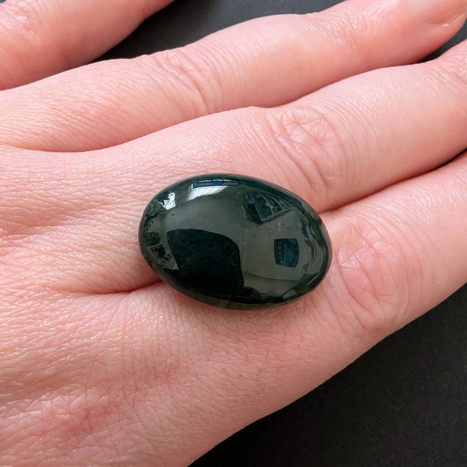 Moss Agate Oval Cabochon - 23.5mm by 16.4mm - Image 4