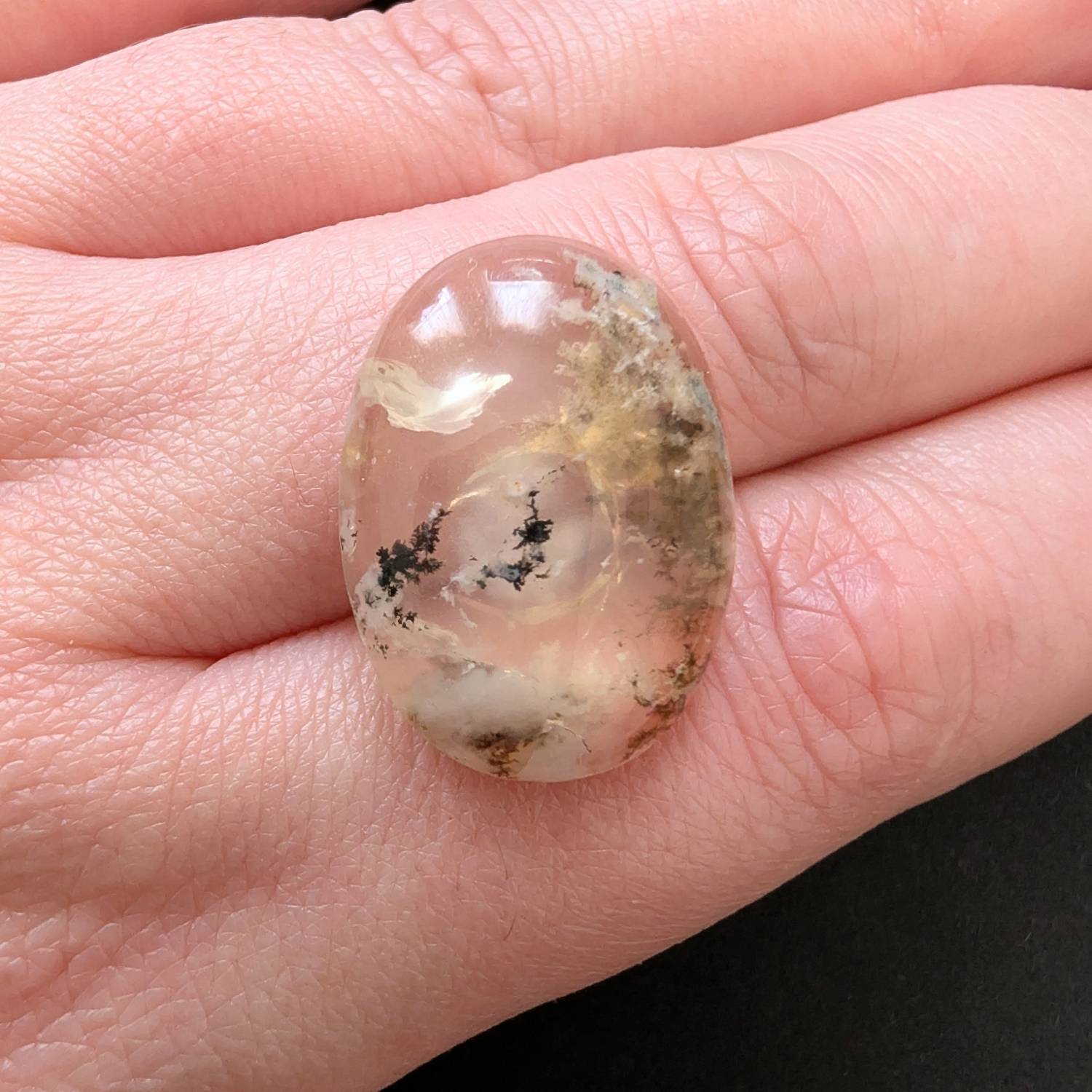 Dendritic Opal Cabochon Oval - 24.1mm by 17.4mm - Image 4