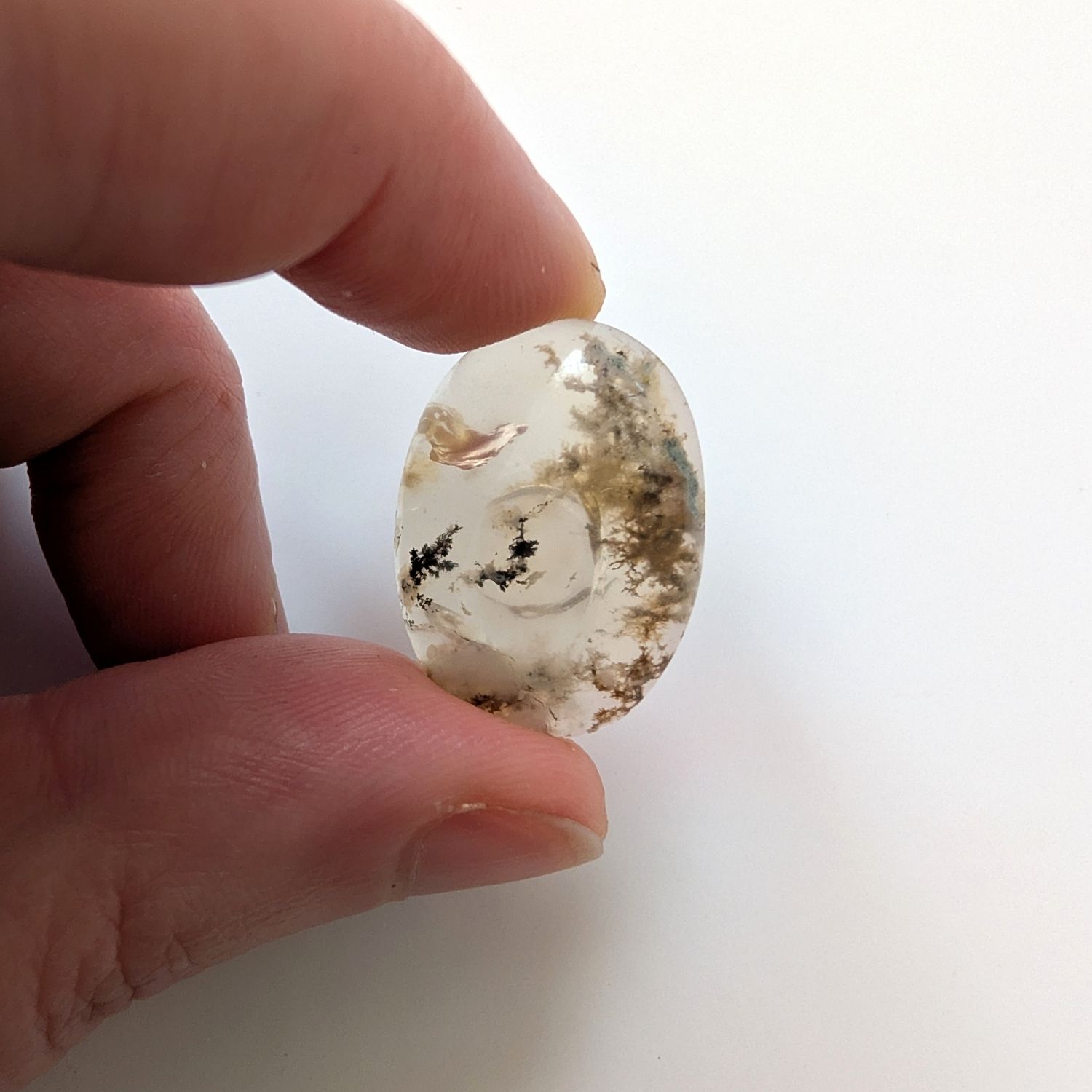 Dendritic Opal Cabochon Oval - 24.1mm by 17.4mm - Image 3