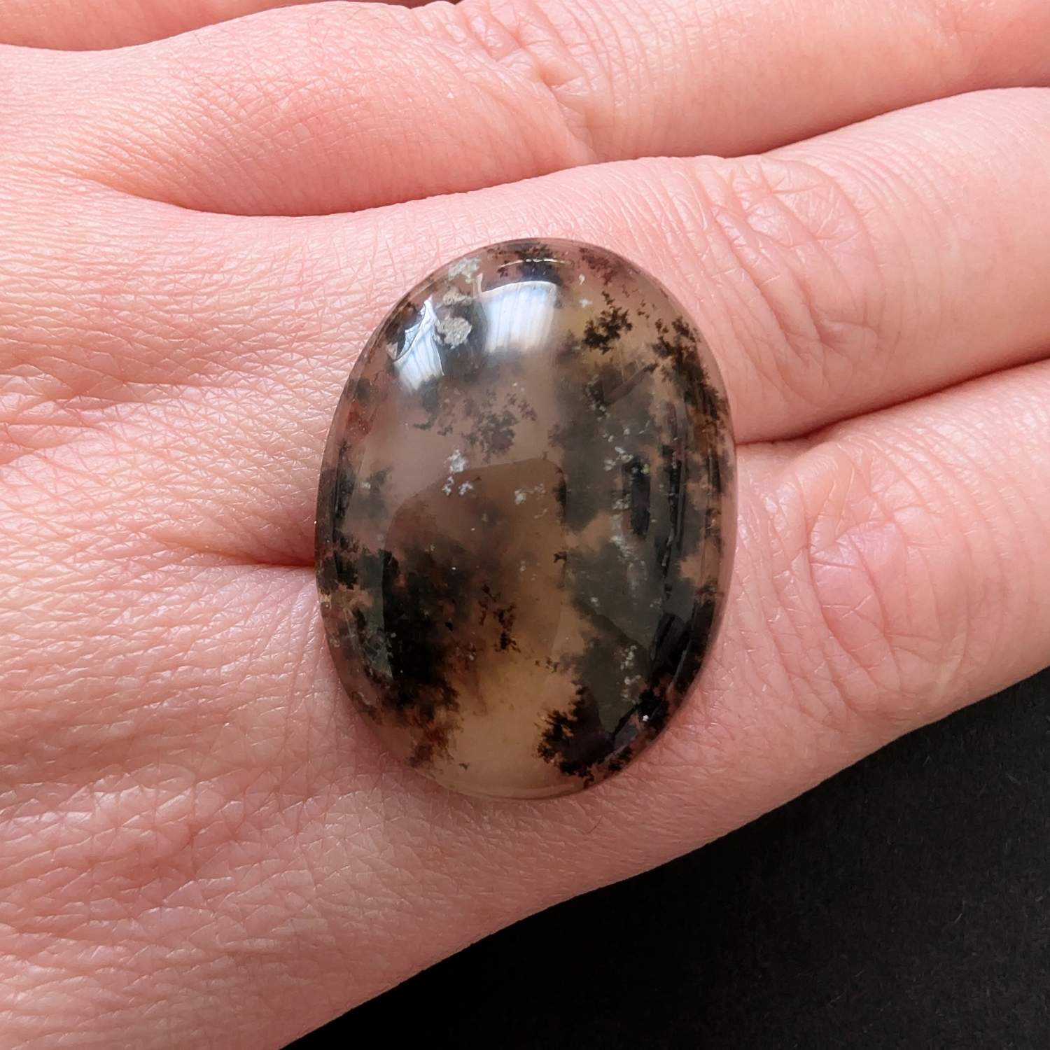 Dendritic Opal Oval Cabochon - 28.7mm by 21.4mm - Image 4