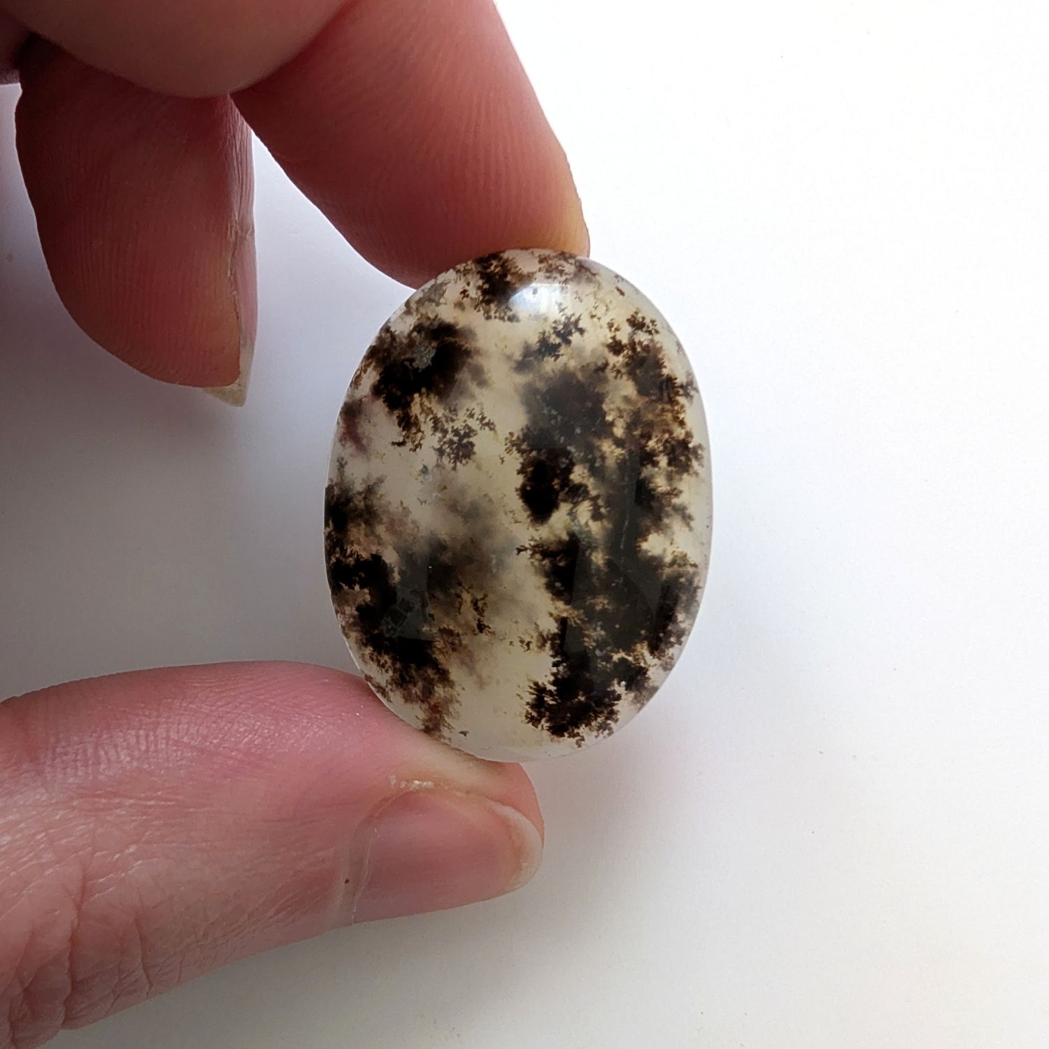 Dendritic Opal Oval Cabochon - 28.7mm by 21.4mm - Image 3