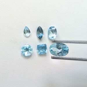 6 x Blue Topaz Bundle - Various shapes and sizes