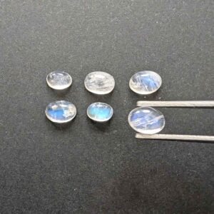 6 x Moonstone Cabochons - Oval Bundle in Various Sizes