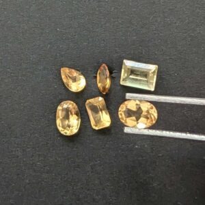 6 x Golden Orange Citrine Gemstones - Various Sizes and Shapes