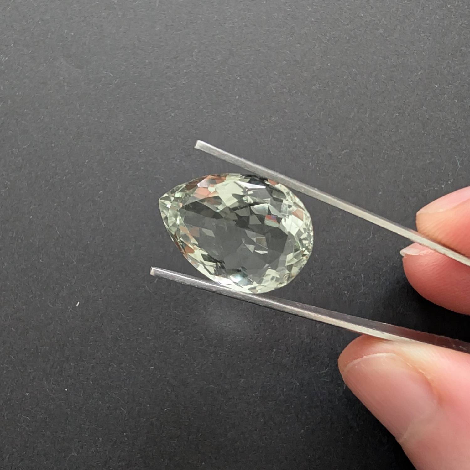 Green Prasiolite Teardrop - 20.1mm by 14.4mm