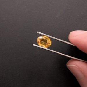 Light Orange Lab Grown Sapphire Oval - 10mm by 7.8mm