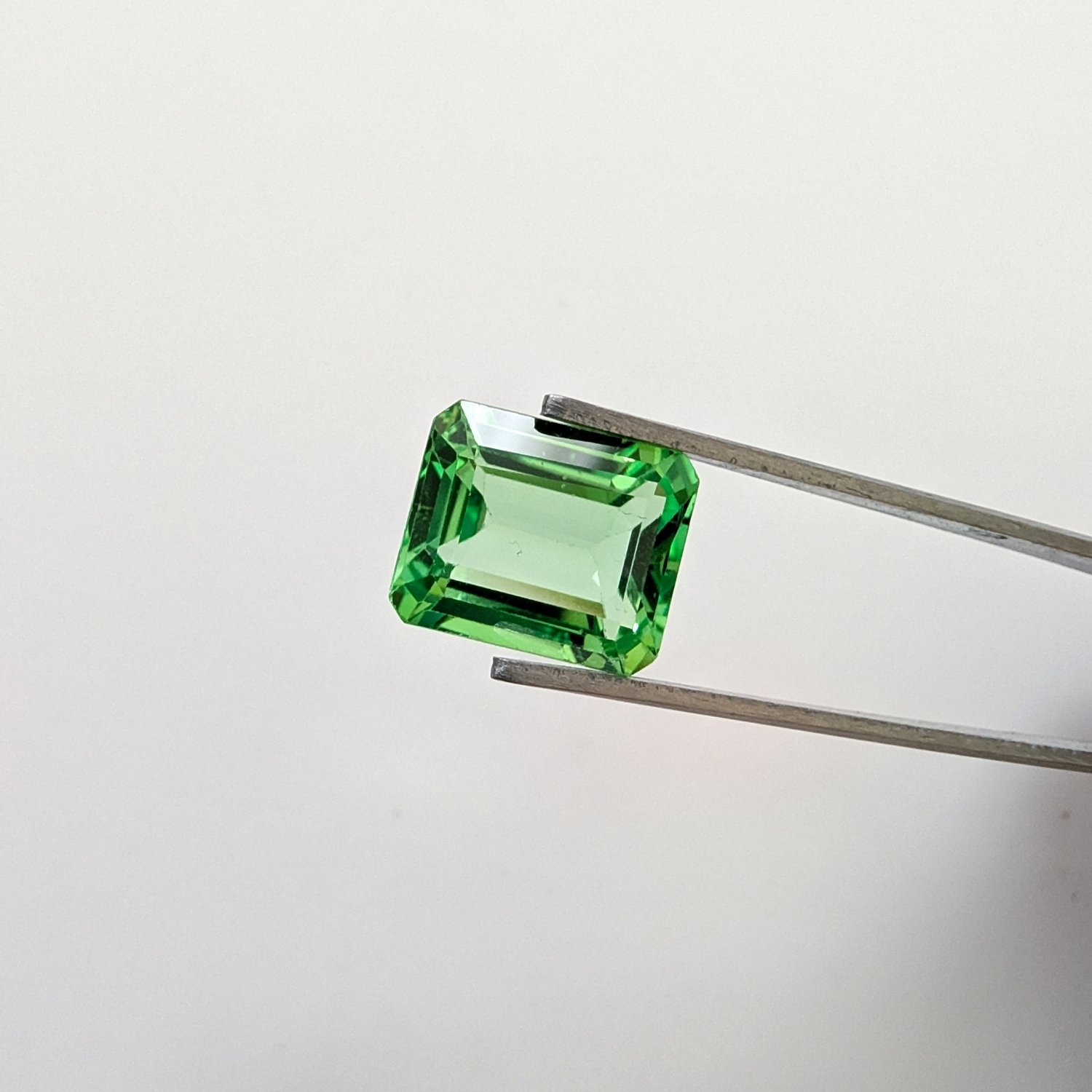 Green Lab Grown Sapphire Rectangle - 12.4mm by 10.3mm