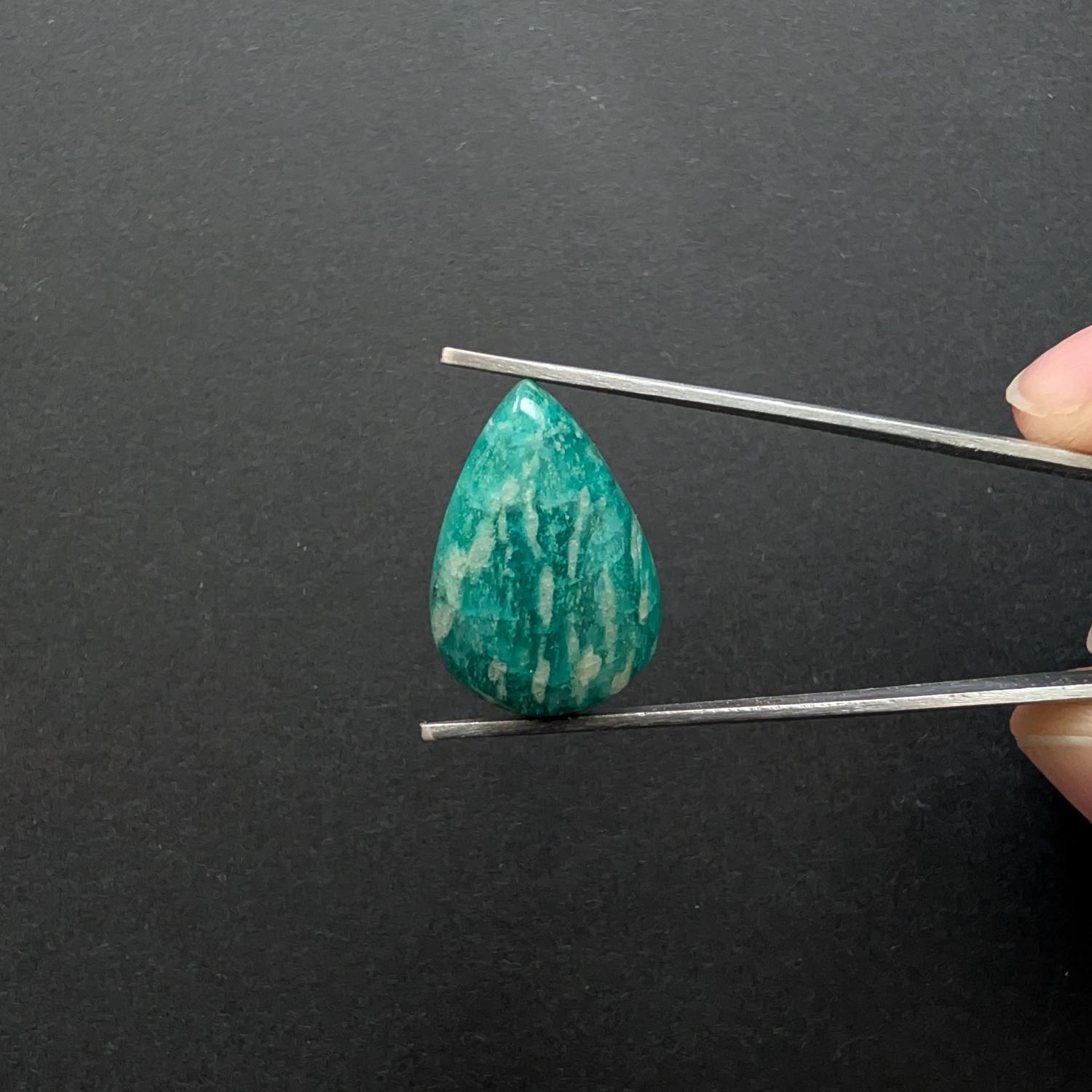 Amazonite Cabochon Teardrop - 21.7mm by 15.1mm - Image 2