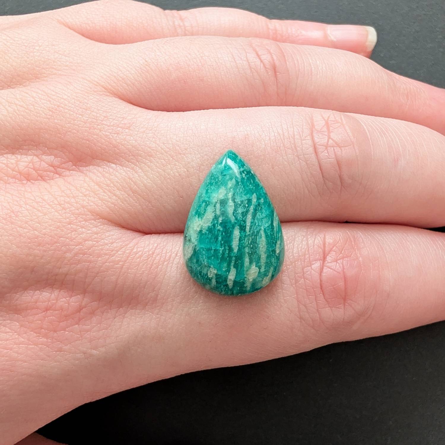 Amazonite Cabochon Teardrop - 21.7mm by 15.1mm - Image 3