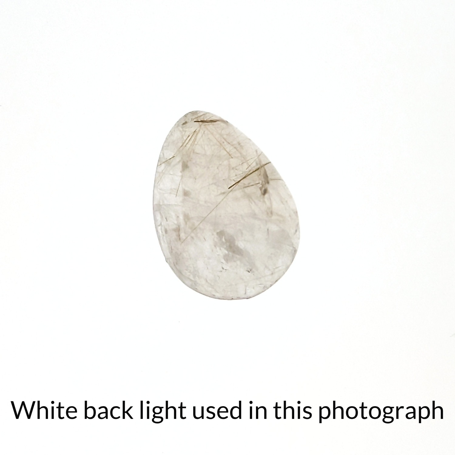 Rutilated Quartz Cabochon Teardrop - 18.4mm by 13.0mm - Image 6
