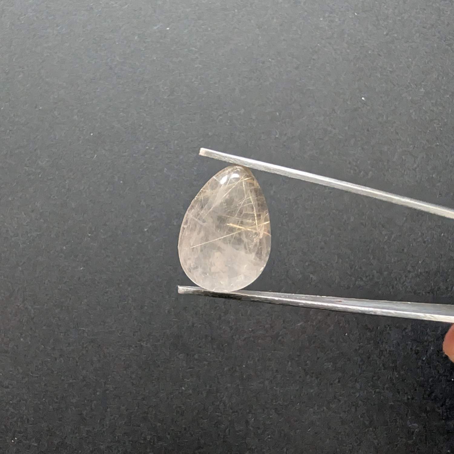 Rutilated Quartz Cabochon Teardrop - 18.4mm by 13.0mm