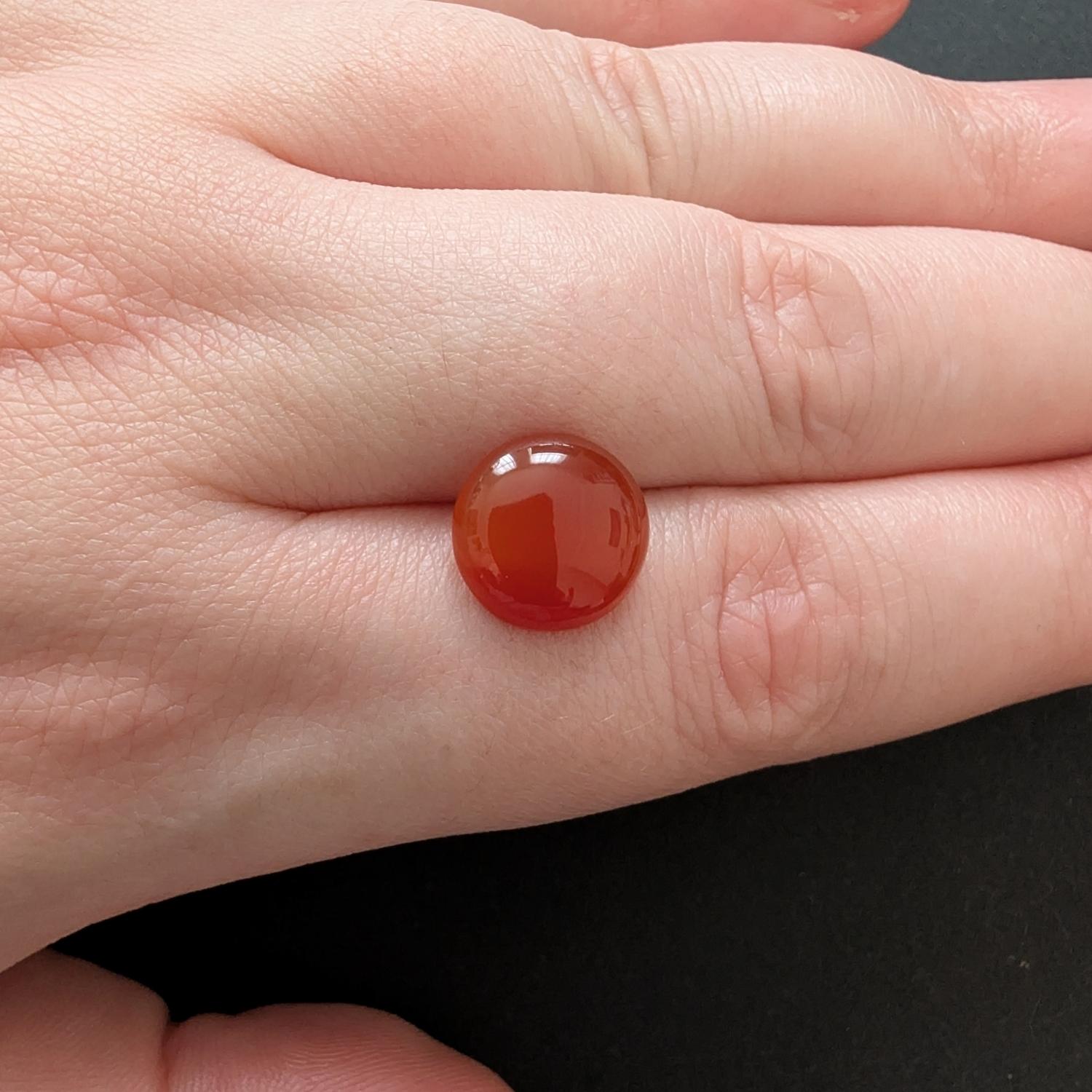 Orange Agate Cabochon Round - 11.7mm - Image 3