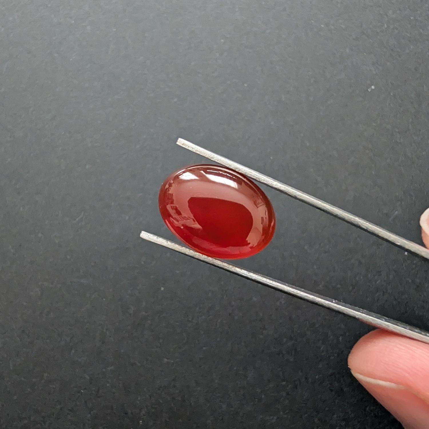 Orange Agate Cabochon Oval - 17.9mm by 12.9mm - Image 2
