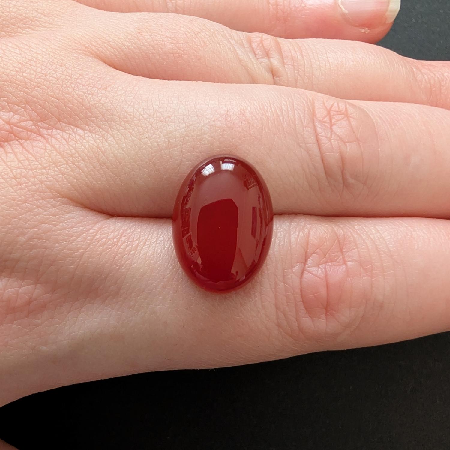 Orange Agate Cabochon Oval - 17.9mm by 12.9mm - Image 3