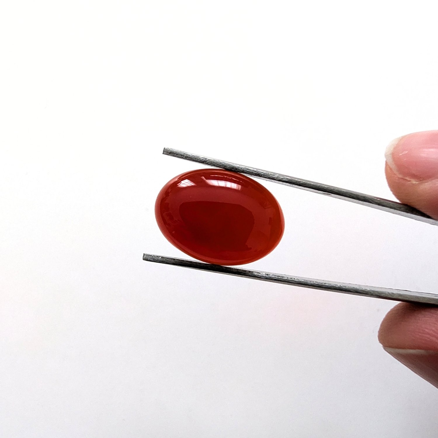 Orange Agate Cabochon Oval - 17.9mm by 12.9mm