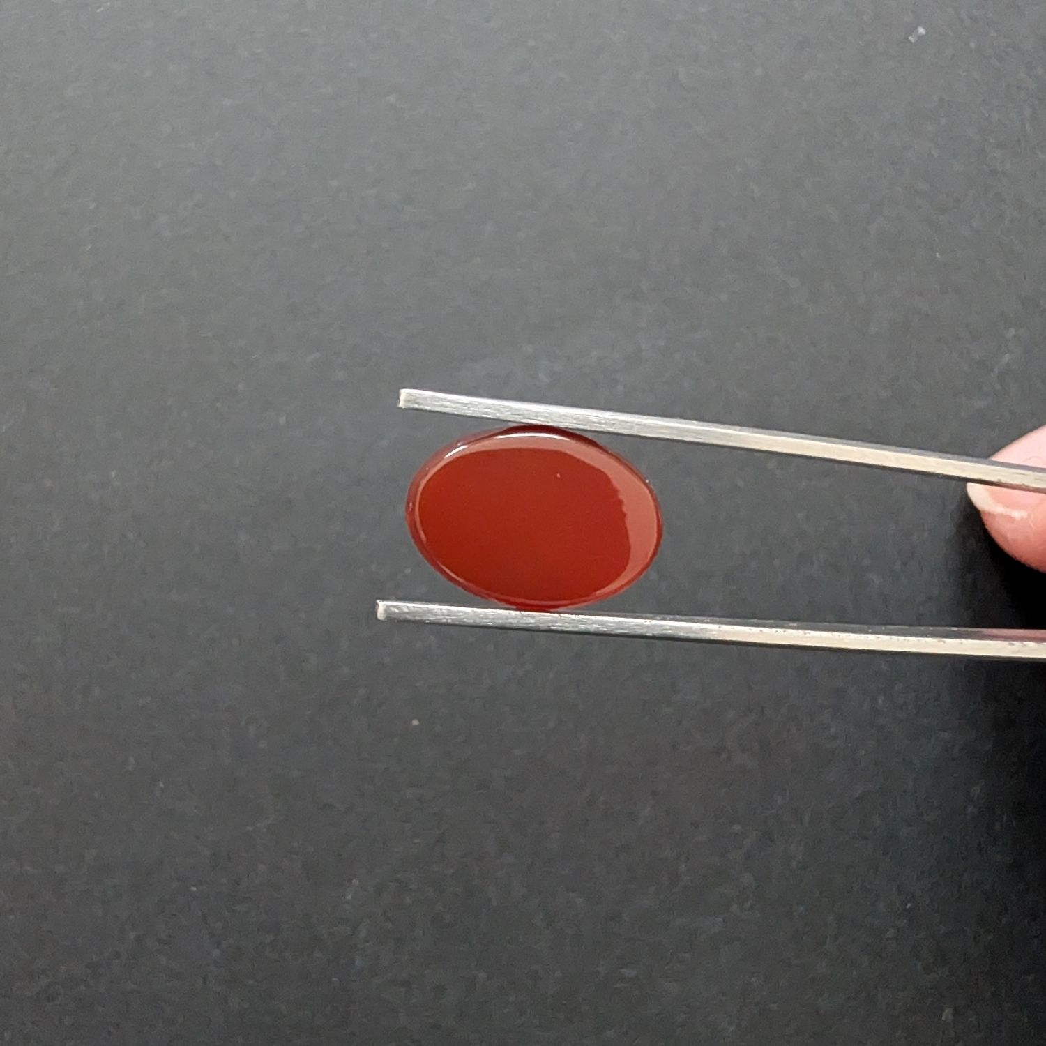 Orange Agate Cabochon Oval - 13.9mm by 9.9mm - Image 2
