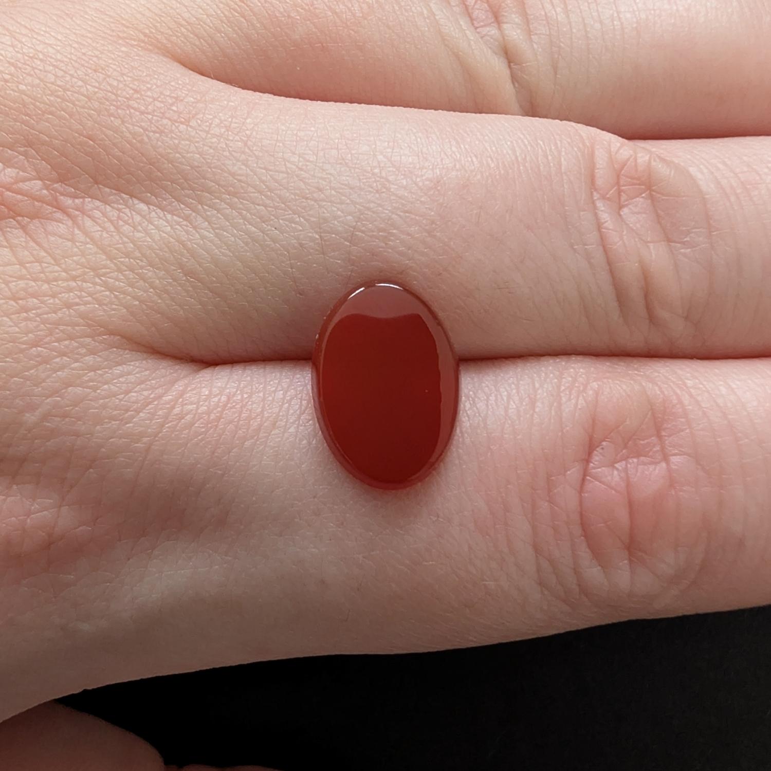 Orange Agate Cabochon Oval - 13.9mm by 9.9mm - Image 3