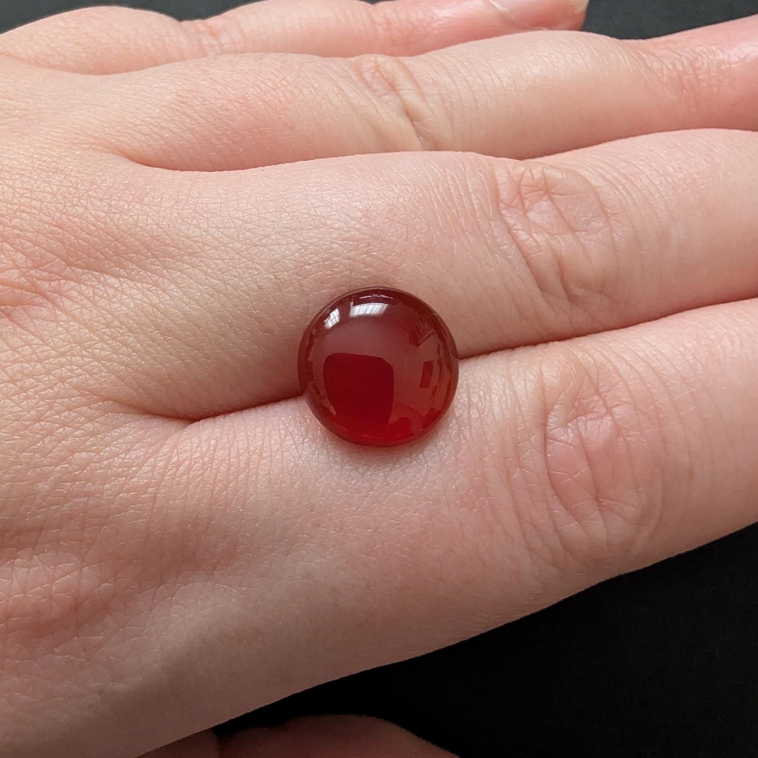 Orange Agate Cabochon Round - 11.90mm - Image 3