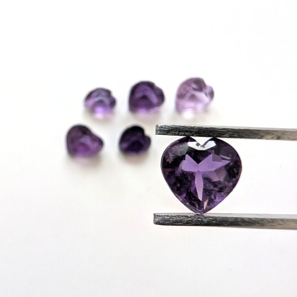 6 x Amethyst Hearts Bundle